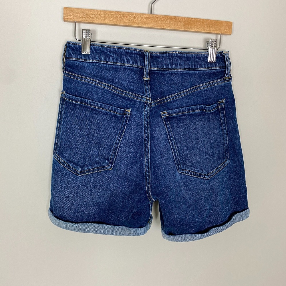 Old Navy OG Straight High Rise Jean Shorts Womens 4 Denim Blue Button Fly 5" - Picture 3 of 5